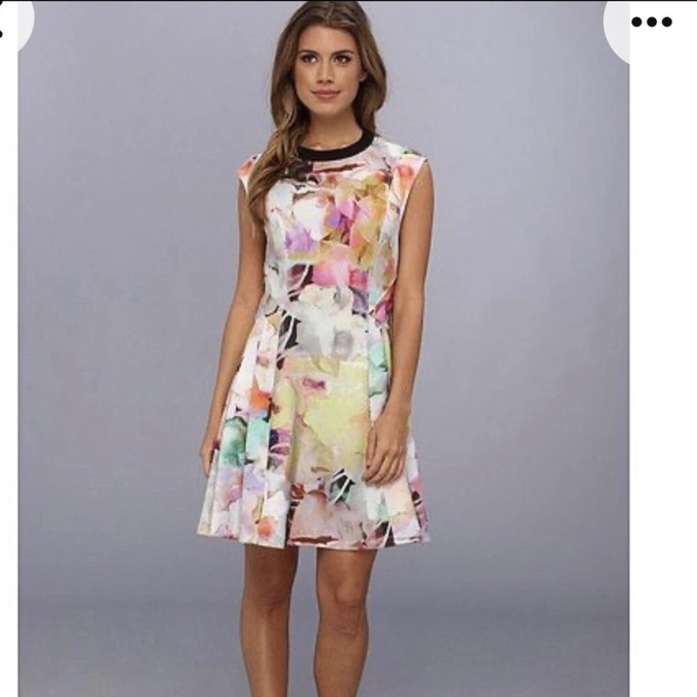 Nwt Ted Baker Multicolor Abstract Mini Dress Size 2